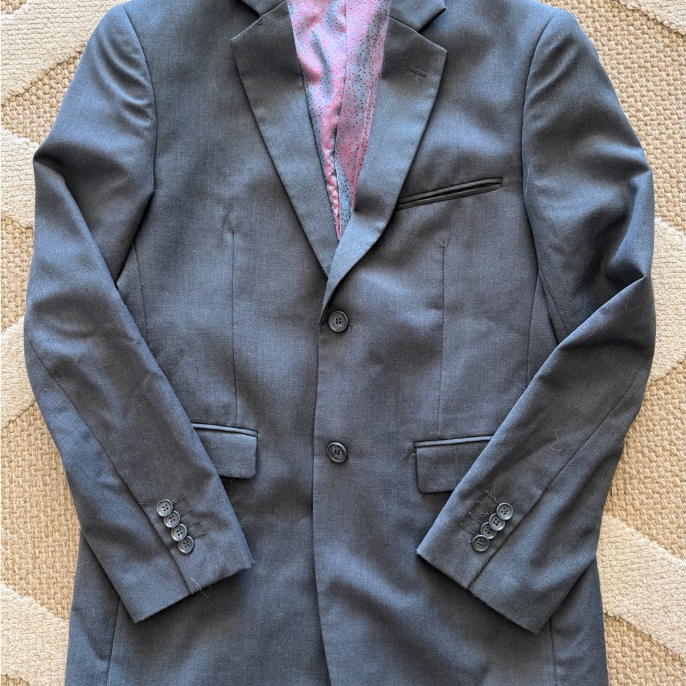 Isaac Mizrahi Charcoal Blazer with Pink Lining
